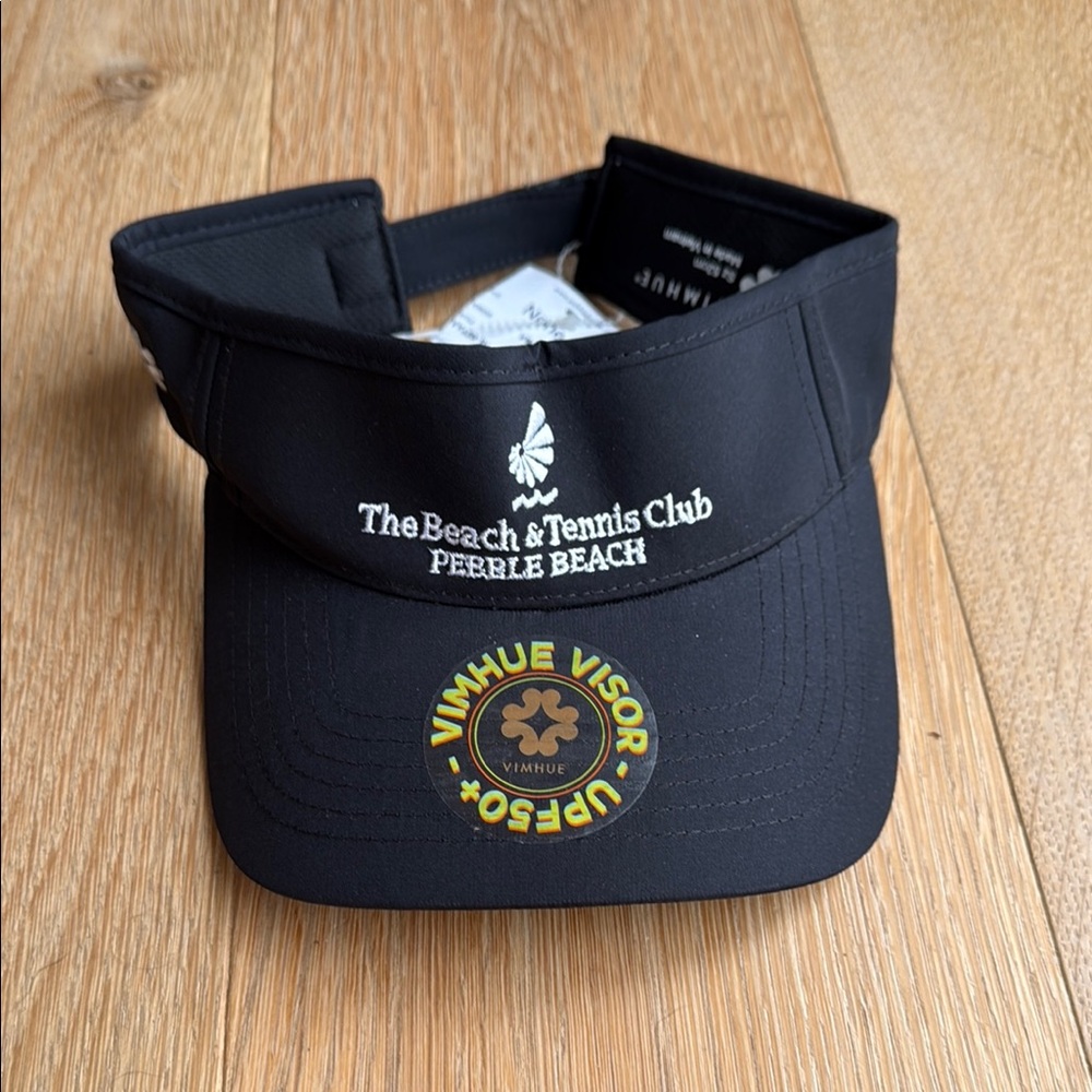 The Beach & Tennis Club Black Adjustable Visor NWT